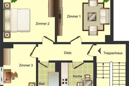 Wohnung Bergkamen Overberge - 3 Zimmer, 57 m&sup2;, 429&euro; | Angebot:27169057