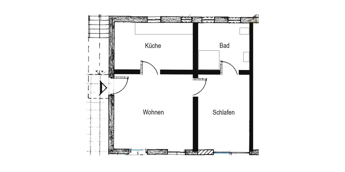 Erdgeschoßwohnung Bruchhausen-Vilsen Vilsen - 1 Zimmer, 46 m&sup2;, 450&euro; | Angebot:25301471