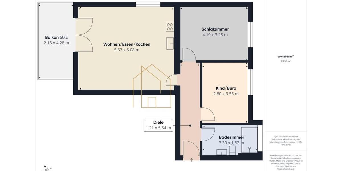 Etagenwohnung Aldersbach - 3 Zimmer, 70 m&sup2;, 650&euro; | Angebot:26234256