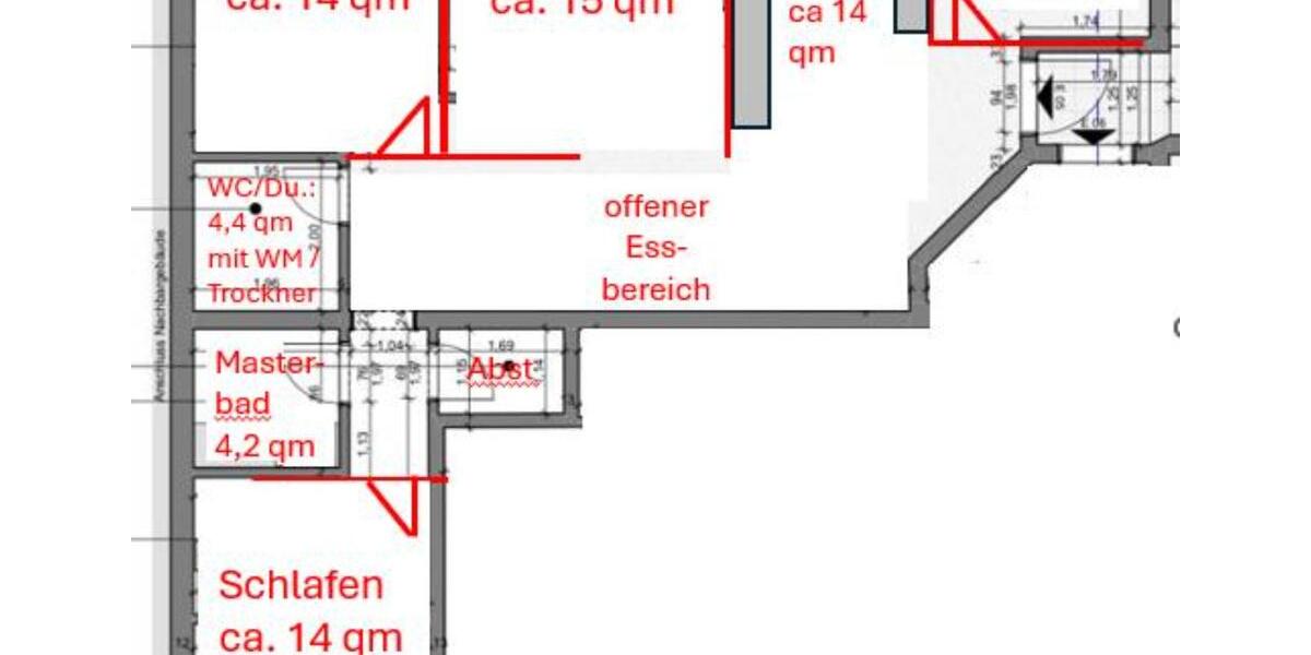 Etagenwohnung Neustrelitz - 4 Zimmer, 105 m&sup2;, 880&euro; | Angebot:25147932