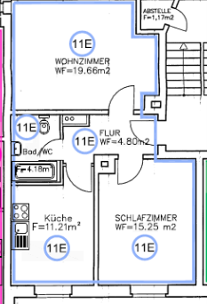Etagenwohnung Rossau Schönborn-Dreiwerden - 1 Zimmer, 55 m&sup2;, 280&euro; | Angebot:25692390