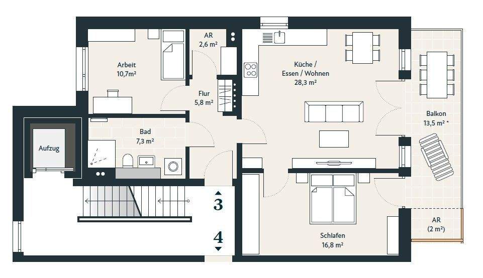 Etagenwohnung Fürth Eigenes Heim - 3 Zimmer, 78 m&sup2;, 1.490&euro; | Angebot:24505170