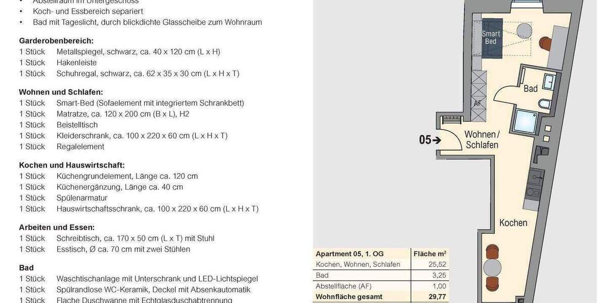 Etagenwohnung Nürnberg Rosenau - 1 Zimmer, 30 m&sup2;, 760&euro; | Angebot:26733637