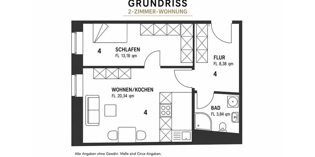 Etagenwohnung Bautzen - 2 Zimmer, 40 m&sup2;, 299&euro; | Angebot:26606773