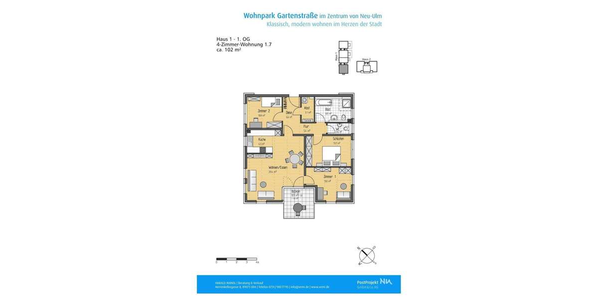 Zimmer Neu-Ulm Ulm - 3 Zimmer, 1.985&euro; | Angebot:23145687