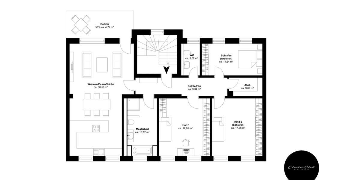 Etagenwohnung Markranstädt - 4 Zimmer, 116 m&sup2;, 1.396&euro; | Angebot:26577478