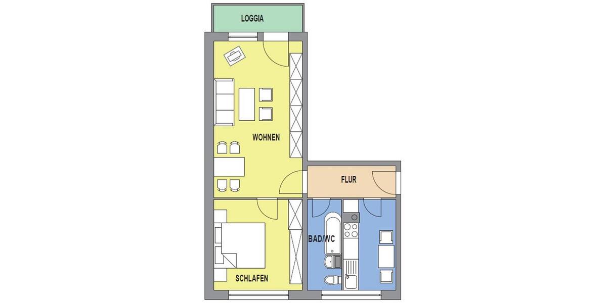 Etagenwohnung Kamenz - 2 Zimmer, 49 m&sup2;, 335&euro; | Angebot:25656071