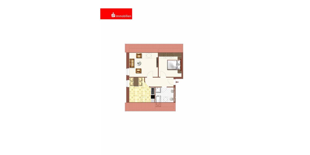 Dachgeschoßwohnung Bad Liebenstein - 2 Zimmer, 54 m&sup2;, 420&euro; | Angebot:25854925