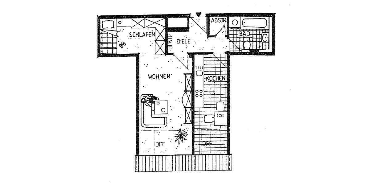 Etagenwohnung Diedorf-Lettenbach Lettenbach - 1 Zimmer, 48 m&sup2;, 629&euro; | Angebot:27068784