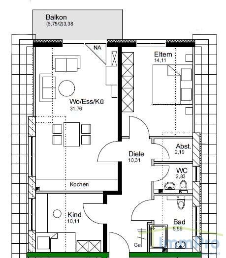 Dachgeschoßwohnung Gäufelden - 3 Zimmer, 79 m&sup2;, 1.190&euro; | Angebot:26620814