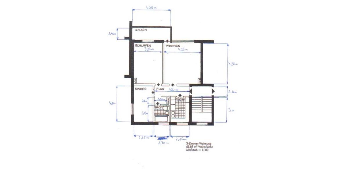 Etagenwohnung Langenhagen - 3 Zimmer, 66 m&sup2;, 1.200&euro; | Angebot:25962448