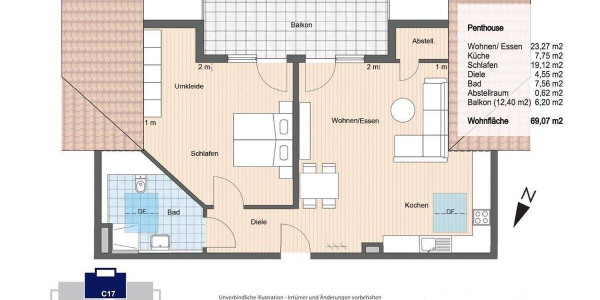 Etagenwohnung Garmisch-Partenkirchen Partenkirchen - 2 Zimmer, 70 m&sup2;, 1.580&euro; | Angebot:26276755