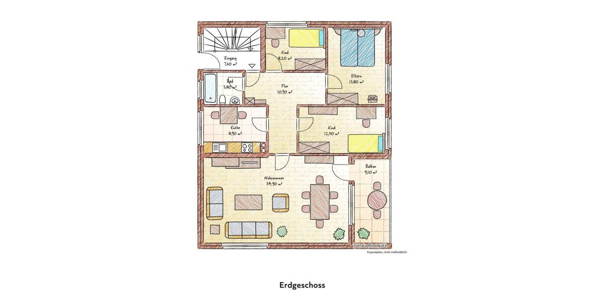 Etagenwohnung Bremen Blumenthal - 4 Zimmer, 94 m&sup2;, 940&euro; | Angebot:26495320