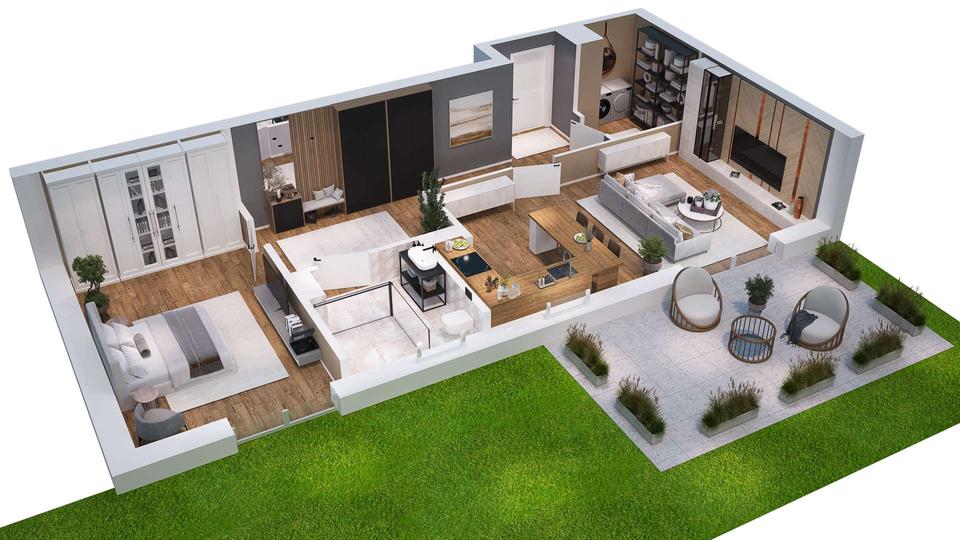 Erdgeschoßwohnung Achim - 2 Zimmer, 86 m&sup2;, 1.199&euro; | Angebot:24455956