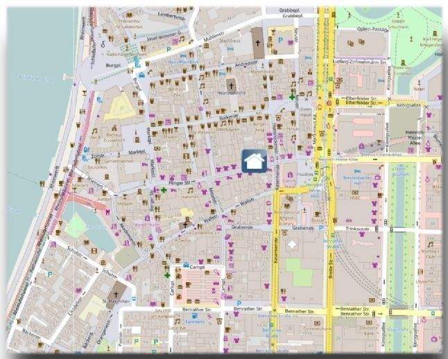 Etagenwohnung Düsseldorf Altstadt - 2 Zimmer, 47 m&sup2;, 1.000&euro; | Angebot:26107066