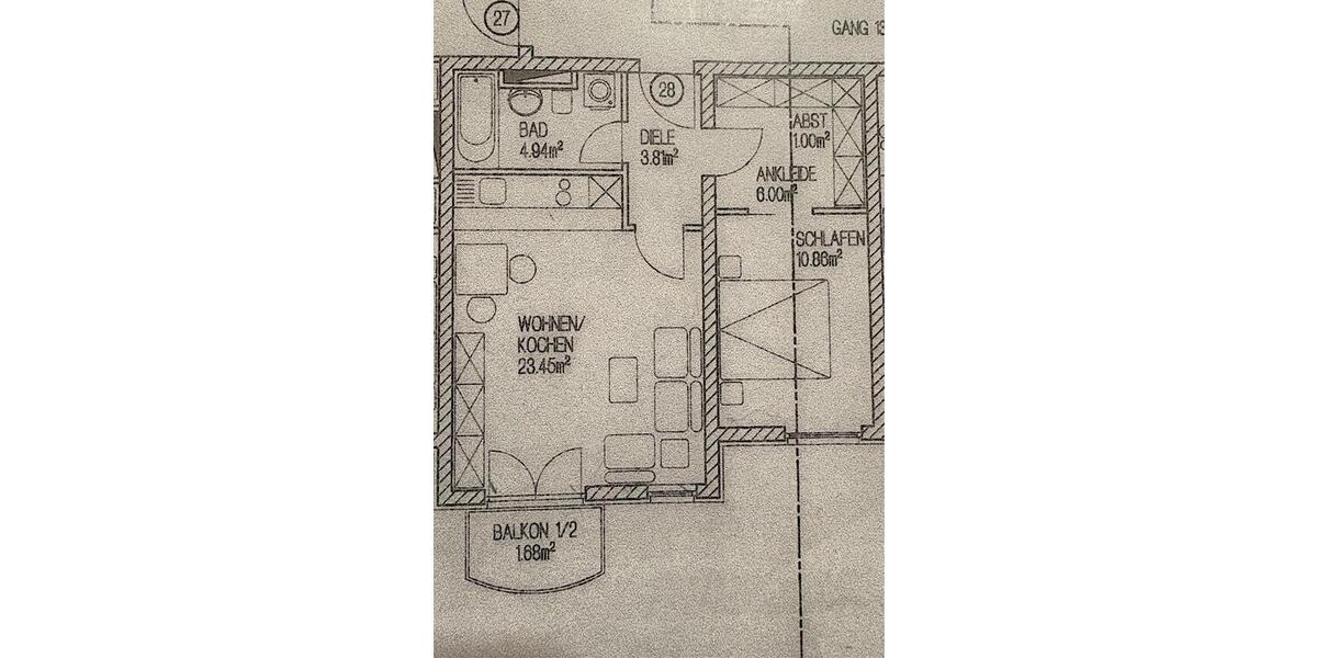 Etagenwohnung Frankenberg (Sachsen) - 2 Zimmer, 52 m&sup2;, 320&euro; | Angebot:25830284