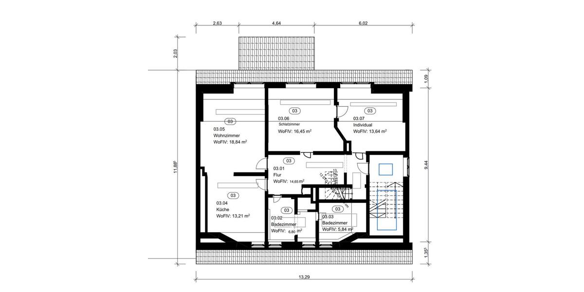 Dachgeschoßwohnung Erfurt Daberstedt - 3 Zimmer, 89 m&sup2;, 1.190&euro; | Angebot:24892016