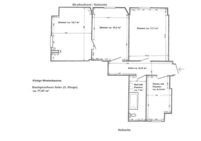 Etagenwohnung Königs Wusterhausen - 3 Zimmer, 77 m&sup2;, 1.078&euro; | Angebot:26540898