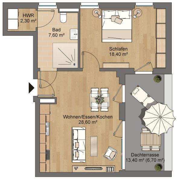 Etagenwohnung Hanau Lamboy - 2 Zimmer, 63 m&sup2;, 807&euro; | Angebot:25096137