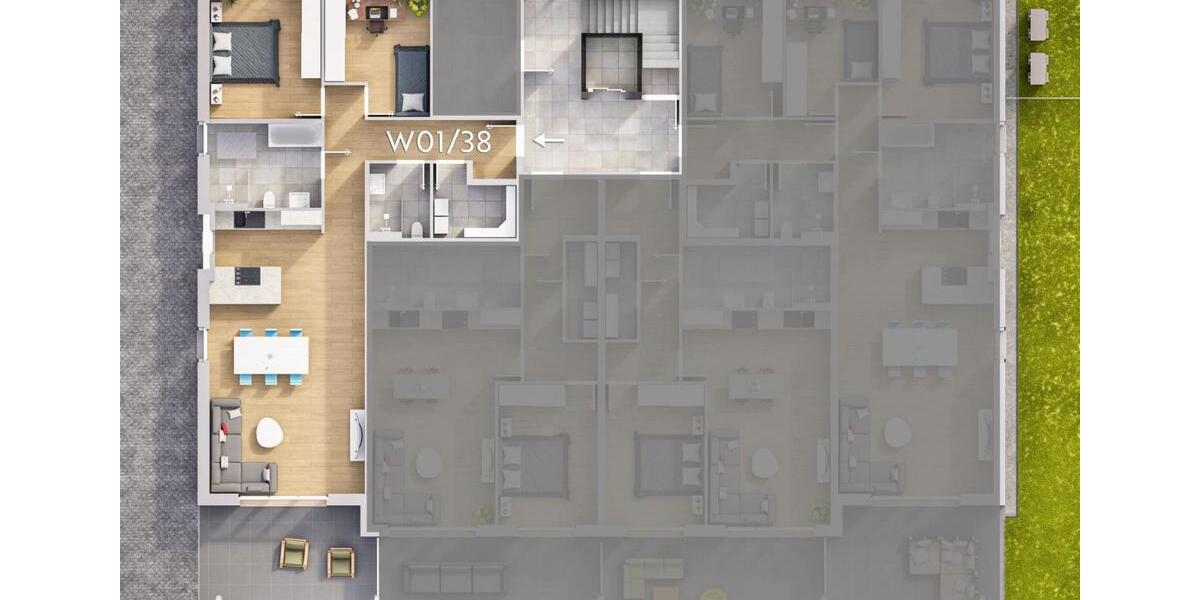 Erdgeschoßwohnung Niederzier - 3 Zimmer, 116 m&sup2;, 1.586&euro; | Angebot:25979814