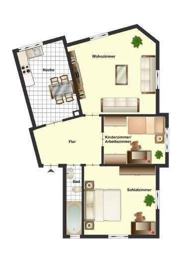 Etagenwohnung Wilsdruff - 3 Zimmer, 80 m&sup2;, 550&euro; | Angebot:24991671