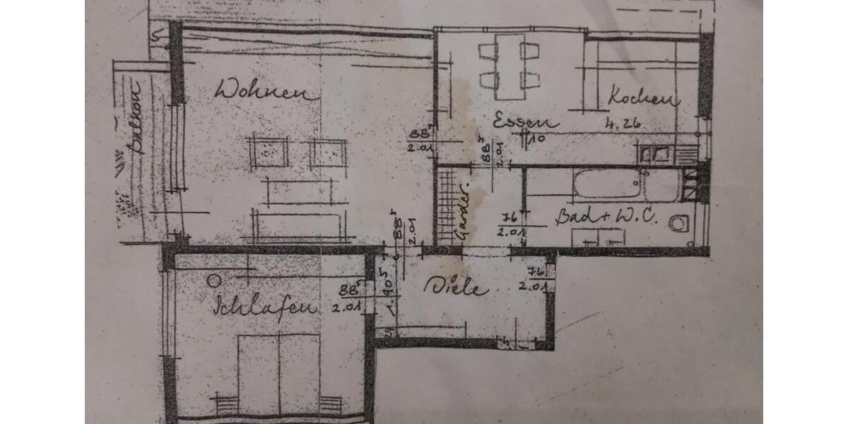 Etagenwohnung Hagen Dahl - 3 Zimmer, 80 m&sup2;, 496&euro; | Angebot:24431135