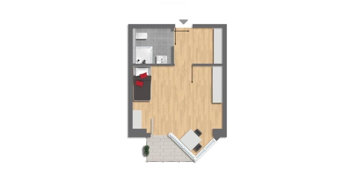 Etagenwohnung Essen Stadtbezirk II - 1 Zimmer, 32 m&sup2;, 490&euro; | Angebot:24739651