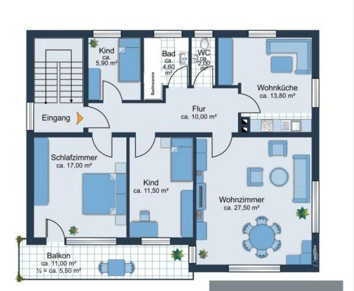 Etagenwohnung Aresing - 4 Zimmer, 98 m&sup2;, 980&euro; | Angebot:26395856
