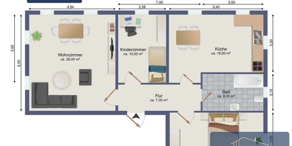 Wohnung zum Mieten in Burkhardtsdorf 449 € 90 m² 3 zimmer