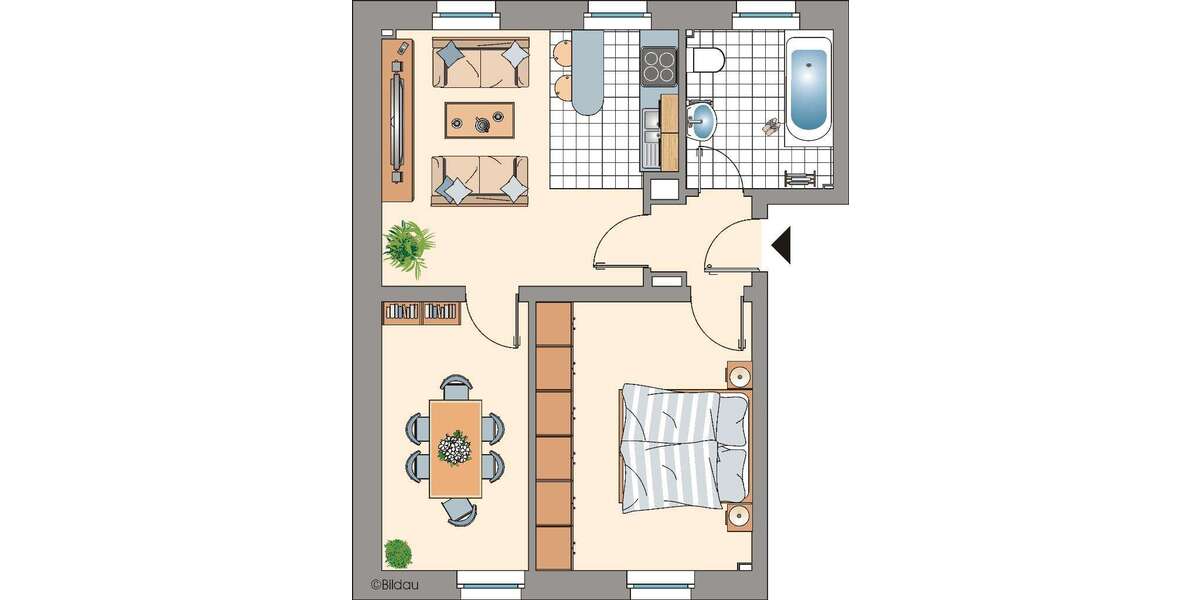 Etagenwohnung Gelsenkirchen Resser Mark - 3 Zimmer, 47 m&sup2;, 379&euro; | Angebot:26098442