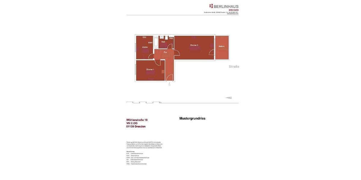 Etagenwohnung Dresden Mickten - 2 Zimmer, 61 m&sup2;, 672&euro; | Angebot:26228353