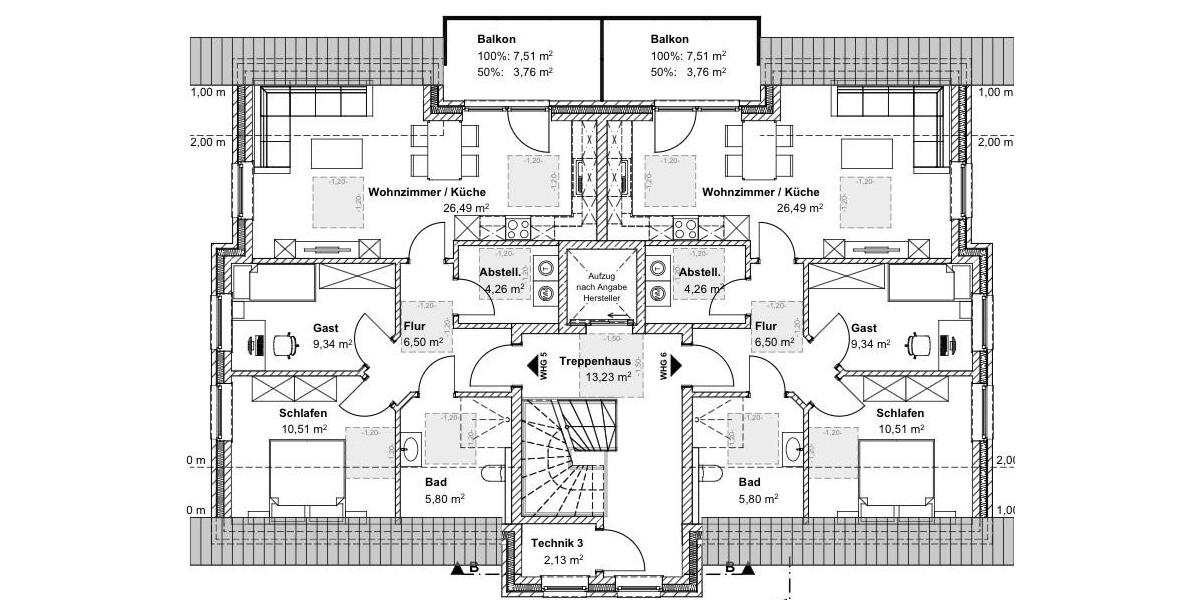 Dachgeschoßwohnung Haren (Ems) - 3 Zimmer, 66 m&sup2;, 660&euro; | Angebot:23865058