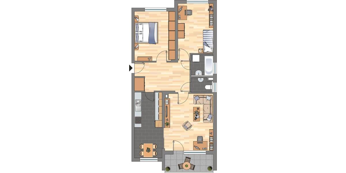 Erdgeschoßwohnung Grünstadt - 3 Zimmer, 79 m&sup2;, 749&euro; | Angebot:26592753