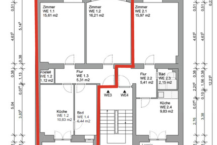Wohnung Bochum Bochum-Mitte - 2.5 Zimmer, 58 m&sup2;, 630&euro; | Angebot:25219289