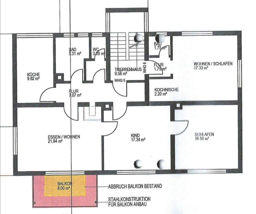 Helle 2,5 Zimmer Wohnung im 2. Obergeschoss mit Balkon 2 zimmer