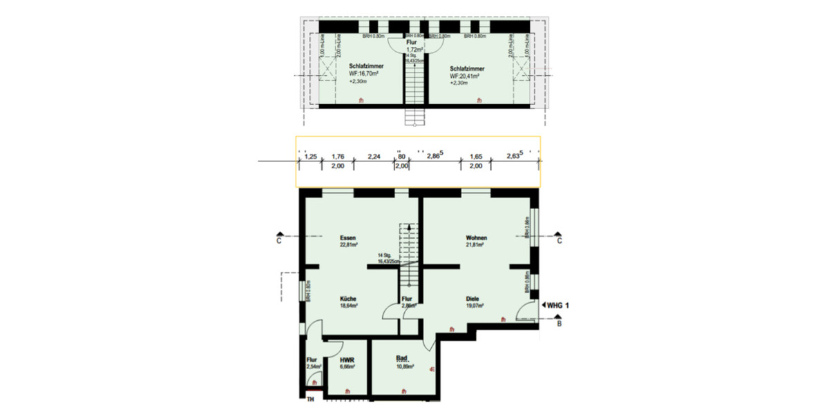 Maisonettenwohnung Halle - 3 Zimmer, 144 m&sup2;, 1.449&euro; | Angebot:24778068