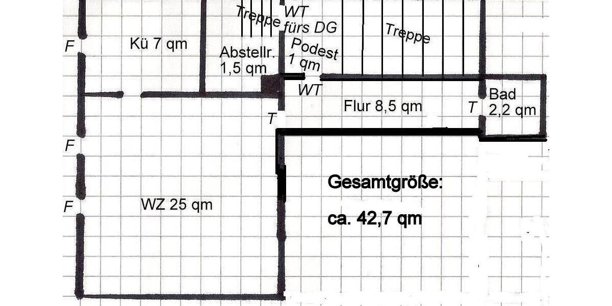 Etagenwohnung Mühlhausen (Thüringen) - 1 Zimmer, 42 m&sup2;, 199&euro; | Angebot:26382580