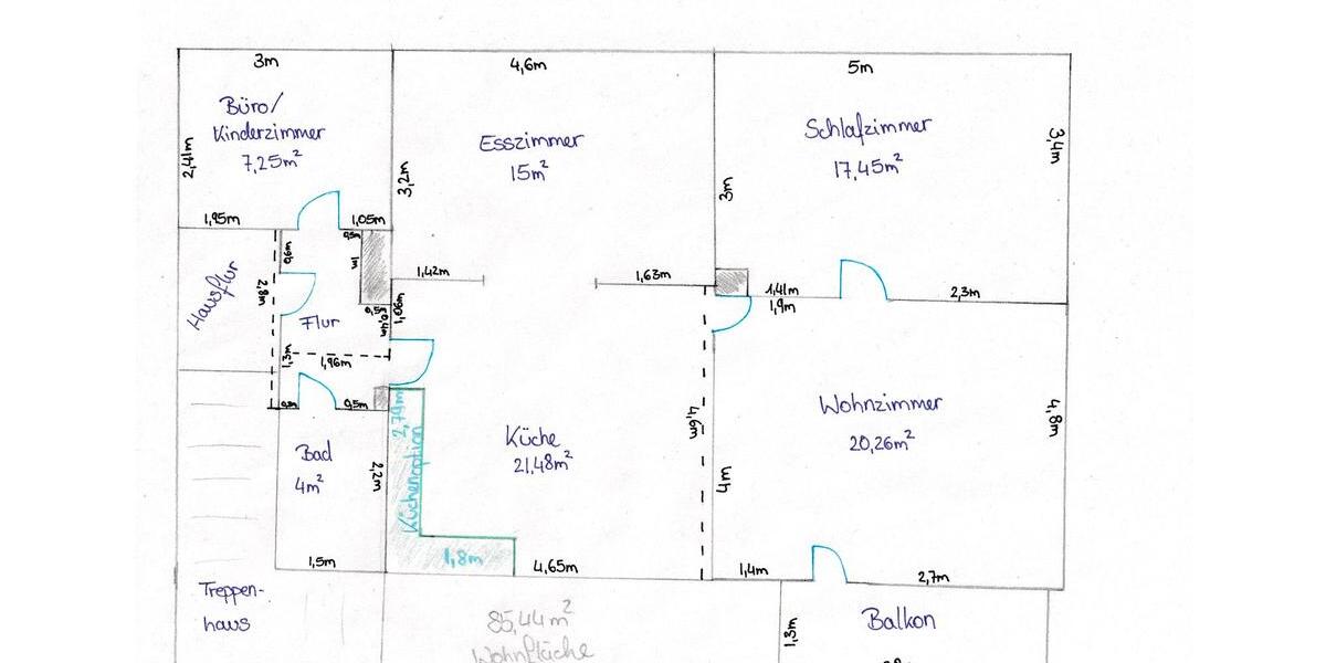 Etagenwohnung Melsungen - 4 Zimmer, 85 m&sup2;, 600&euro; | Angebot:24838366