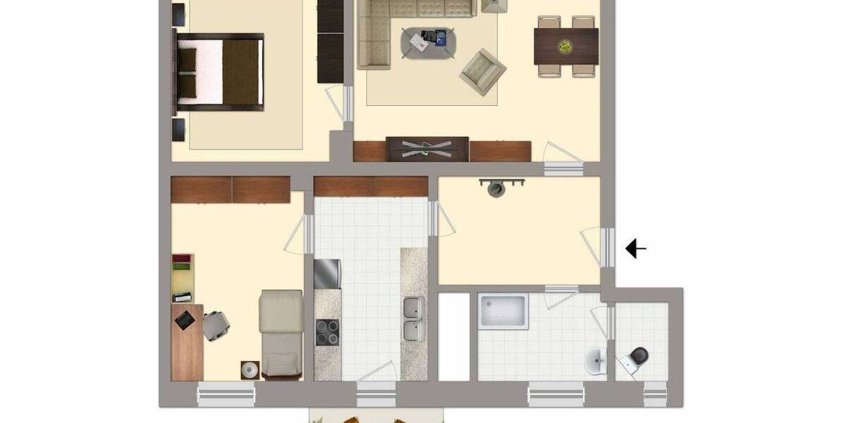 Etagenwohnung Merseburg Neumarkt (Vorstadt) - 3 Zimmer, 66 m&sup2;, 419&euro; | Angebot:26786959