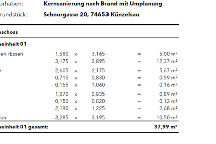 Wohnung Künzelsau - 2 Zimmer, 38 m&sup2;, 550&euro; | Angebot:25927994