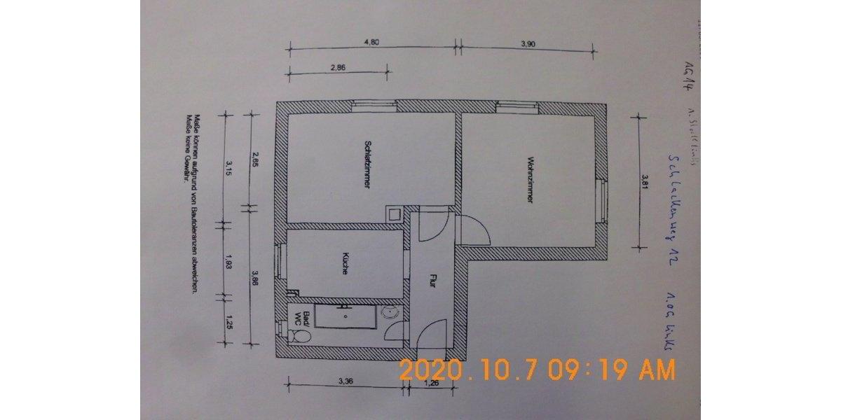 Etagenwohnung Hohenstein-Ernstthal Ernstthal - 2 Zimmer, 46 m&sup2;, 250&euro; | Angebot:26395196