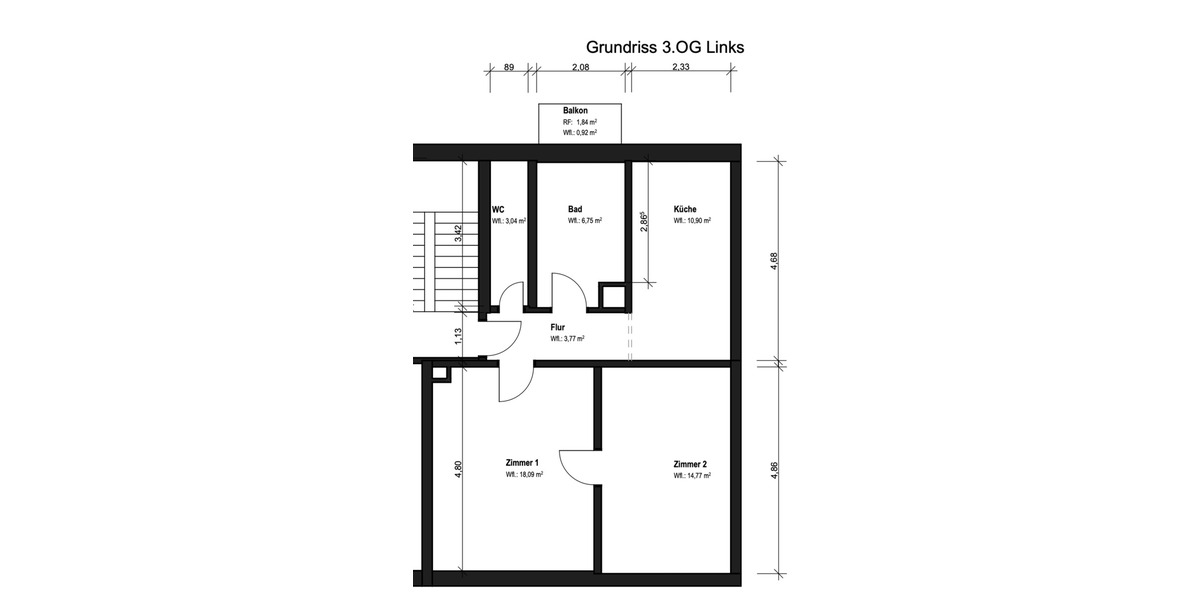 Etagenwohnung Nürnberg Muggenhof - 2 Zimmer, 58 m&sup2;, 950&euro; | Angebot:26188872