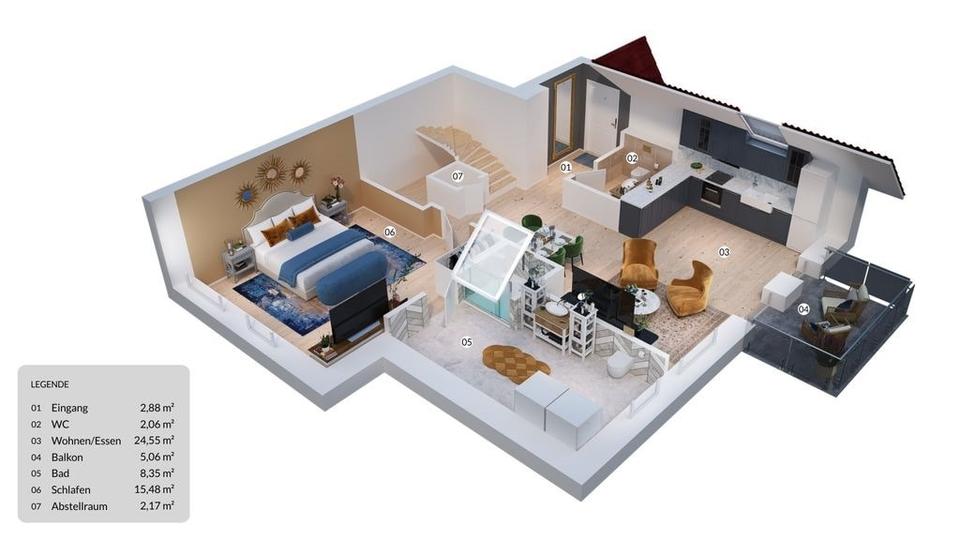 Erdgeschoßwohnung Neuenhaus - 2 Zimmer, 73 m&sup2;, 965&euro; | Angebot:22269502