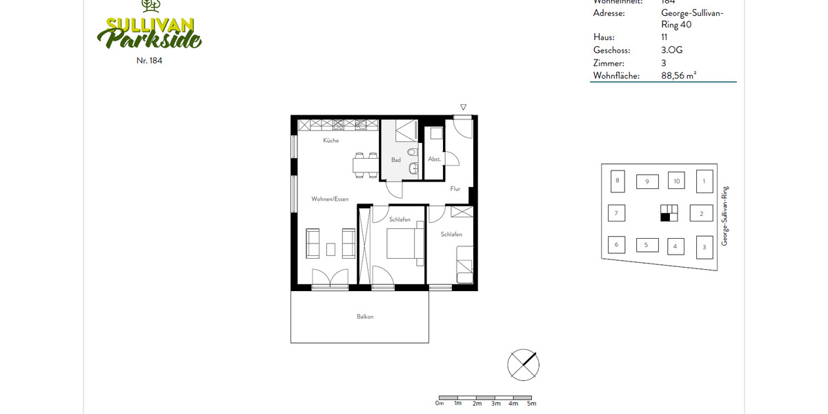 Etagenwohnung Mannheim Käfertal - 3 Zimmer, 89 m&sup2;, 1.370&euro; | Angebot:26279946