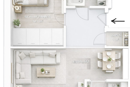 2-Room Apartment - 58 m² - available immediately 2 zimmer