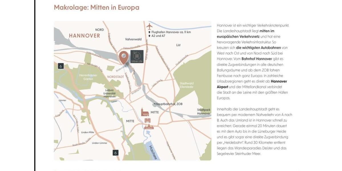 Etagenwohnung Hannover Nord - 1 Zimmer, 39 m&sup2;, 721&euro; | Angebot:24866302