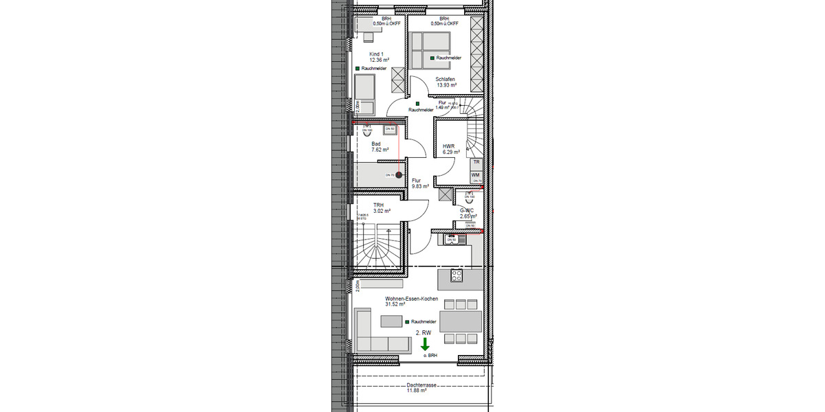 Dachgeschoßwohnung Gronau (Westfahlen) - 3 Zimmer, 92 m&sup2;, 1.330&euro; | Angebot:24149068