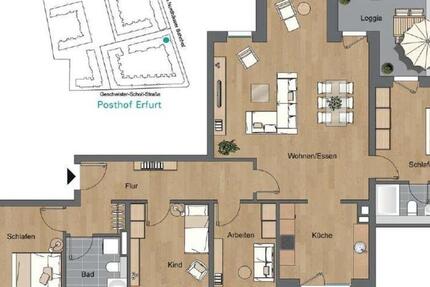 Wohnung Erfurt Johannesvorstadt - 5 Zimmer, 137 m&sup2;, 1.976&euro; | Angebot:24644131
