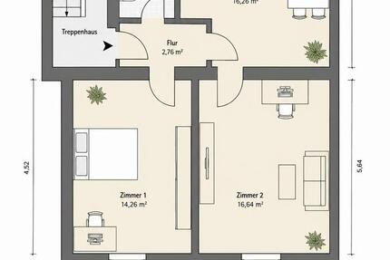 Wohnung Hannover Linden-Limmer - 2 Zimmer, 54 m&sup2;, 1.200&euro; | Angebot:26640296