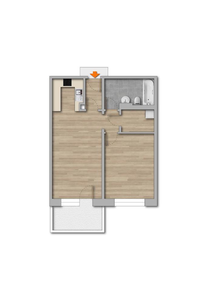 Frisch sanierte 2-Raum-Wohnung Erstbezug